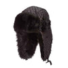 quilted trapper hat with earcover faux fur lining