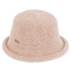 soft wool cloche hat with rolled brim