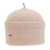 wide cuffed beanie with stalk. wool natural color