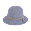 Textured Ribbon Cloche Hat with Braided Tie
