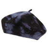 tie dye navy and black boiled wool beret for men and women