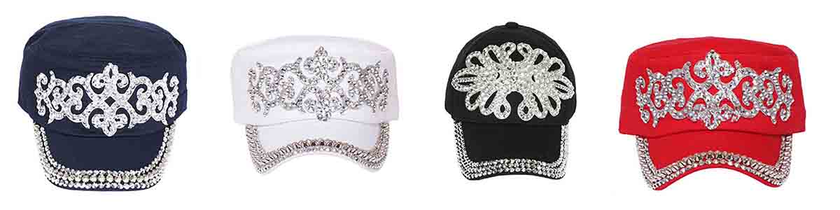 glitz is a color-women's hats and caps with glitter sequin rhinestone metallic accent