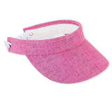 linen sun visor with curly coil closure