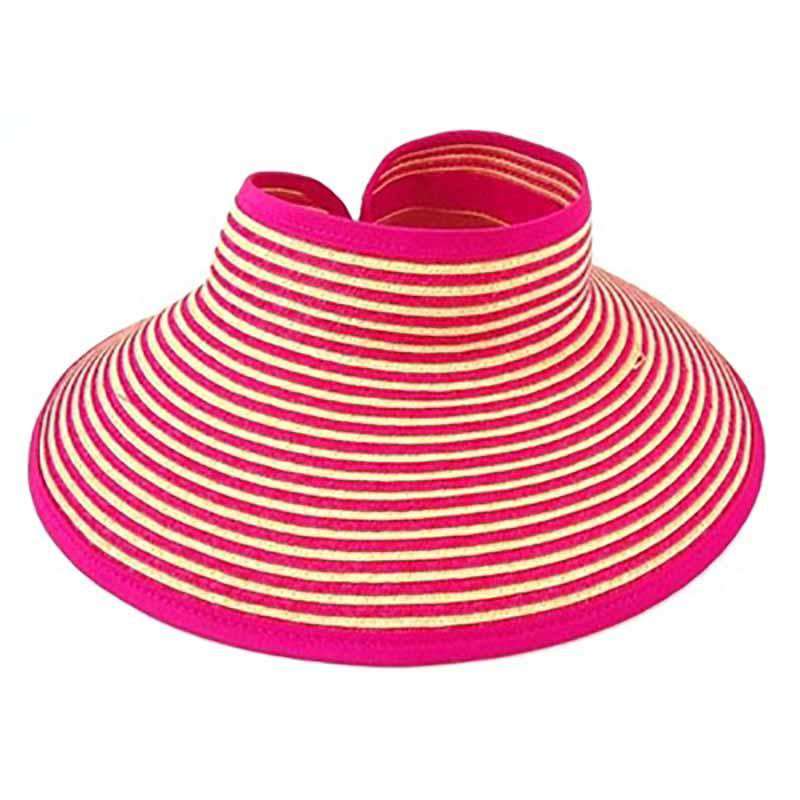 Two Tone Roll Up Wrap Around Sun Visor Hat by Boardwalk — SetarTrading Hats
