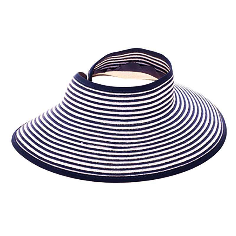 Two Tone Roll Up Wrap Around Sun Visor Hat by Boardwalk — SetarTrading Hats