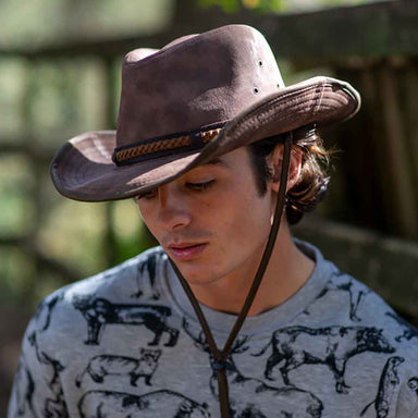 Hemp Safari Hat with Leather Band - Dorfman Pacific Sustainable