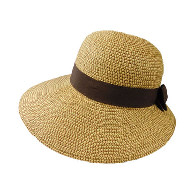 Split-Back Sun Hat with Bow Accent for Women - UV Protective