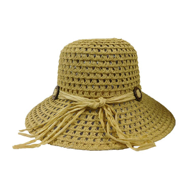 Split-Back Sun Hat with Bow Accent for Women - UV Protective