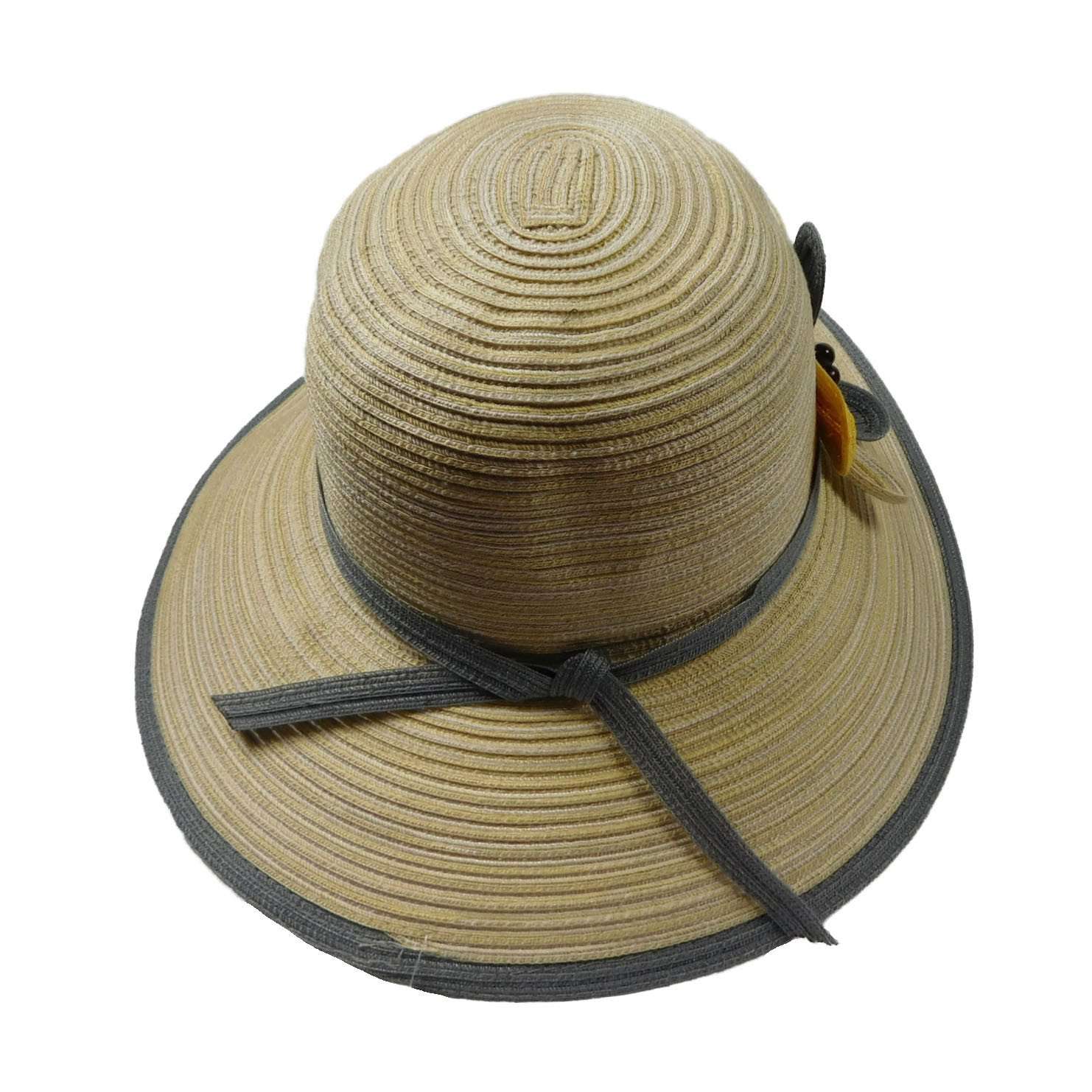 Big Brim Sun Hat with Flower Accent — SetarTrading Hats