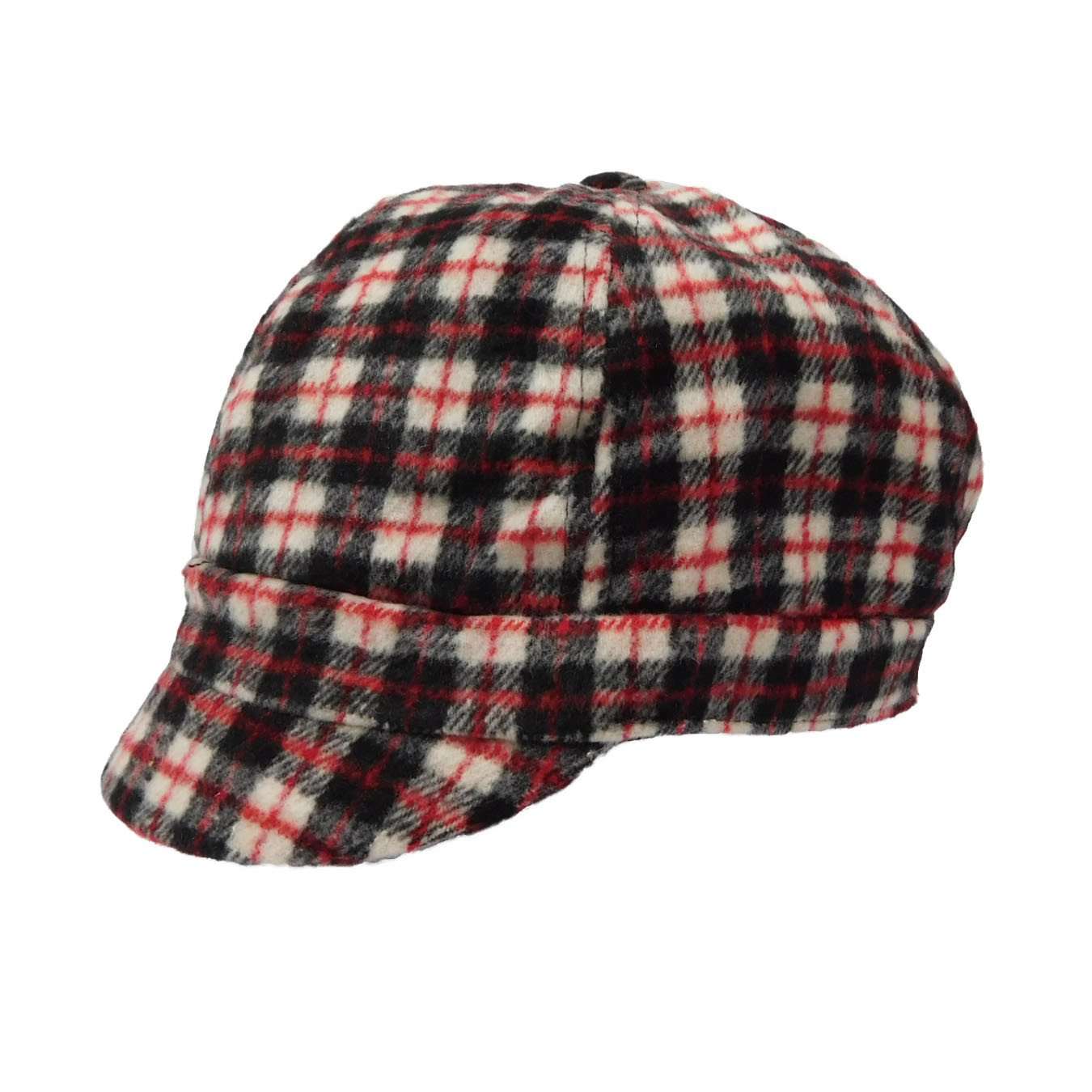 Plaid Wool Fleece Jockey Cap for Women — SetarTrading Hats