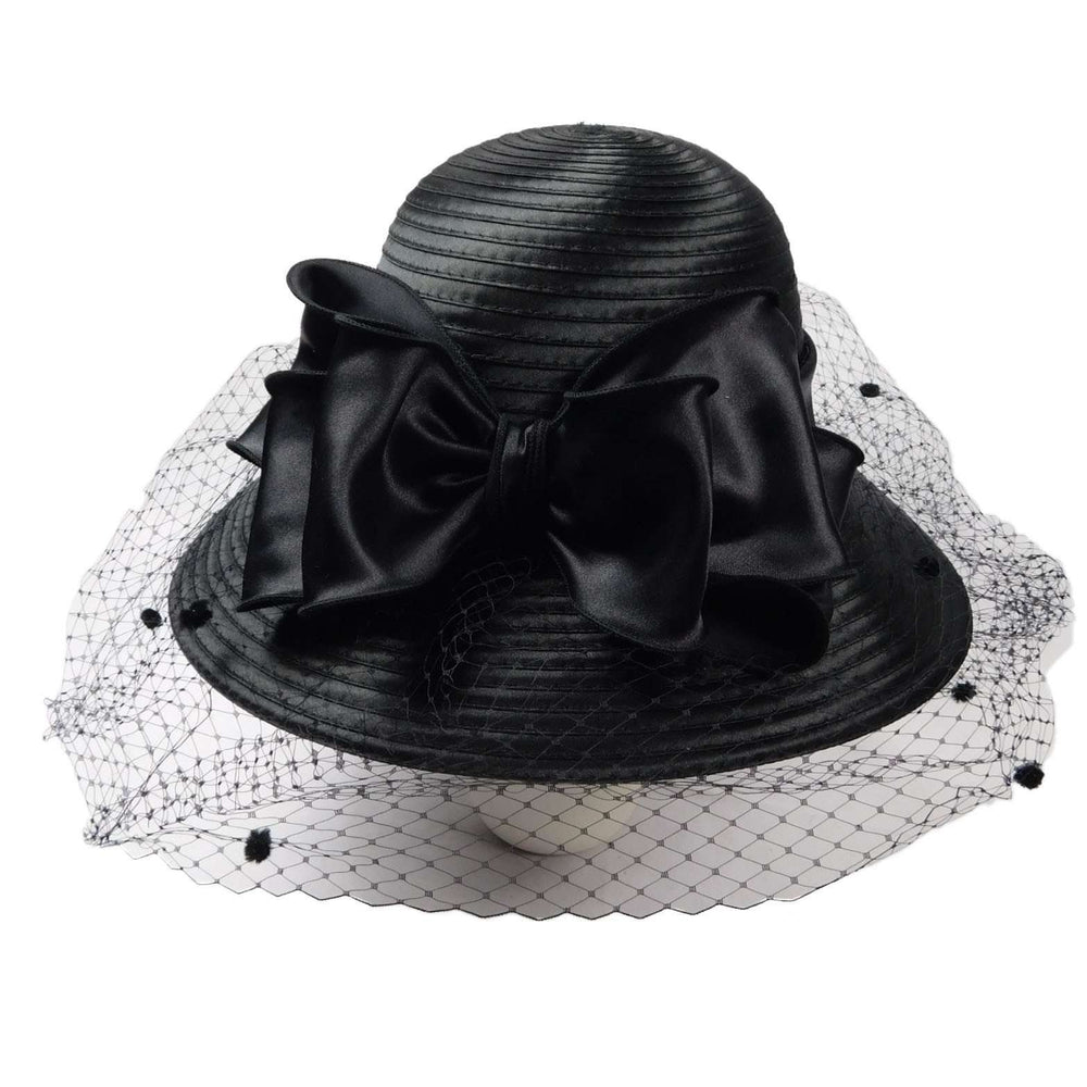 Satin Braid Hat with Netting Veil — SetarTrading Hats