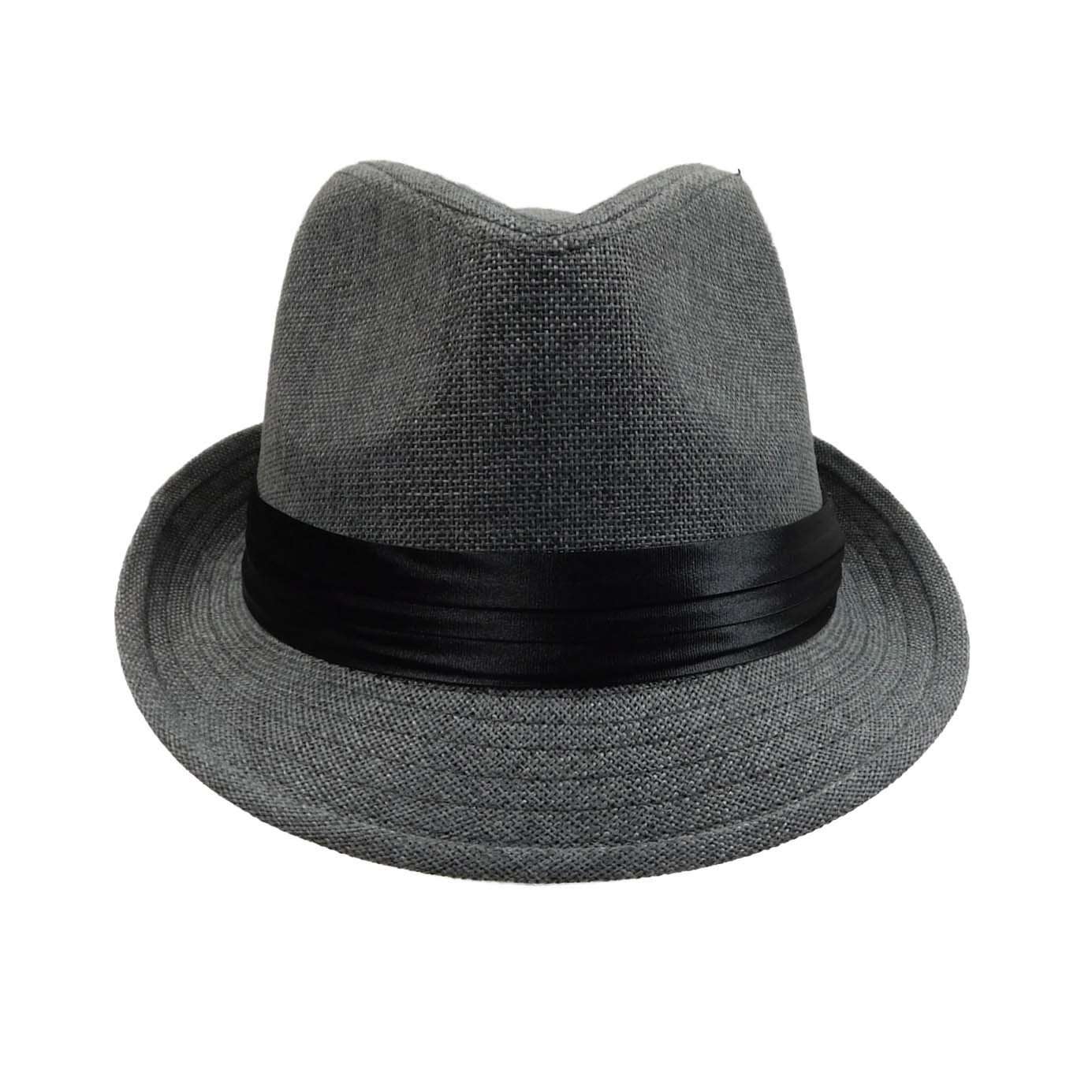 Grey Fedora Hat with Satin Band — SetarTrading Hats