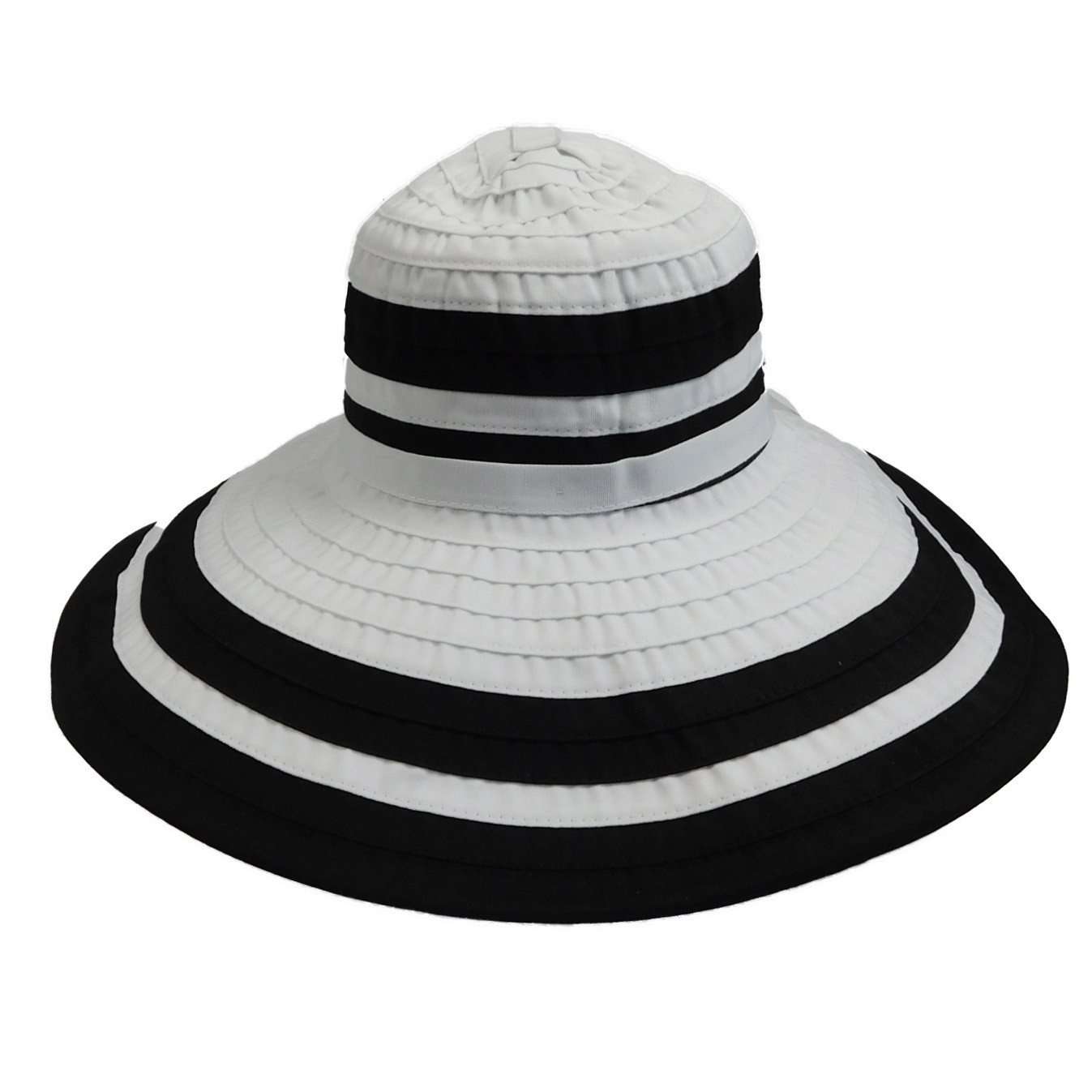 Large Brim Black and White Sun Hat - Scala Hats — SetarTrading Hats