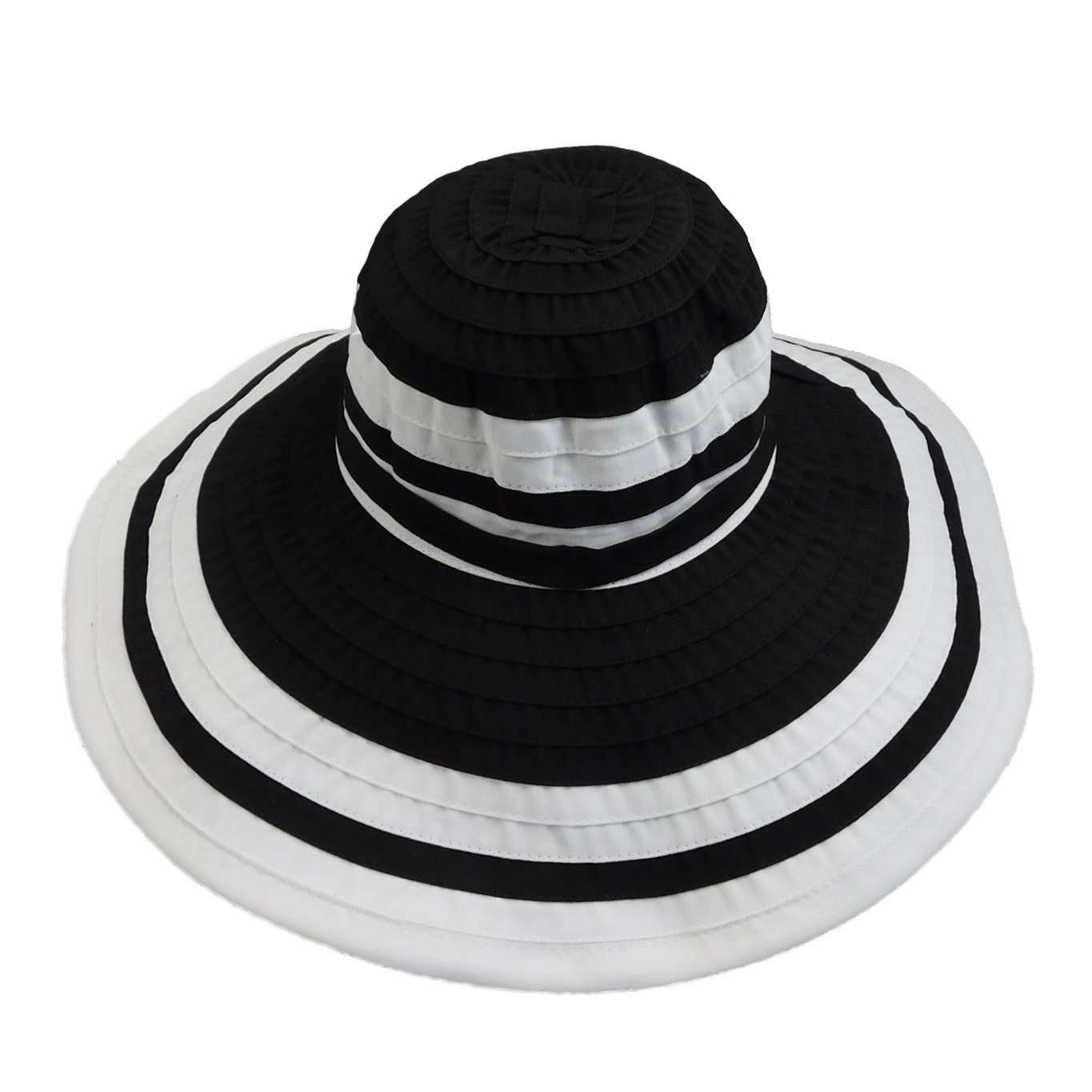 Large Brim Black and White Sun Hat - Scala Hats — SetarTrading Hats