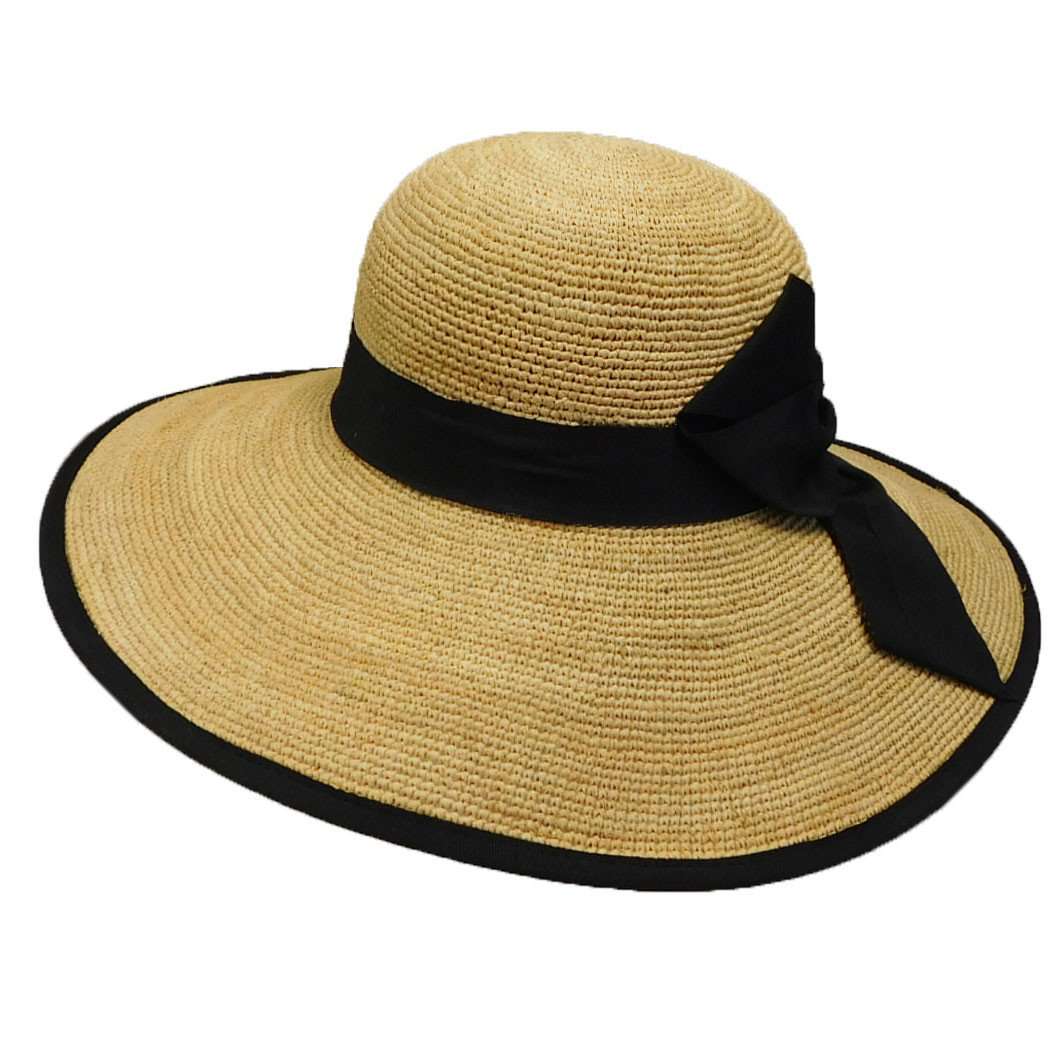 Fine Raffia Sun Hat with Large Bow — SetarTrading Hats