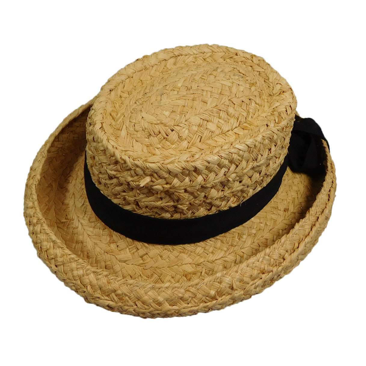 Curled Brim Raffia Hat, Petite - Scala Hats — SetarTrading Hats