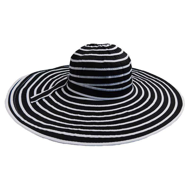 Black and White Large Brim Sun Hat — SetarTrading Hats