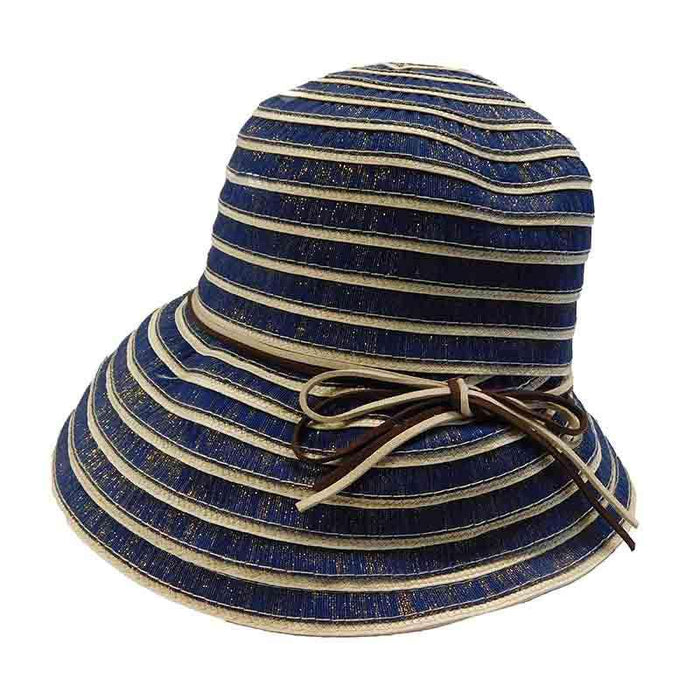Metallic Accent Bucket Hat with Suede Tie for Women - Golf Hats ...