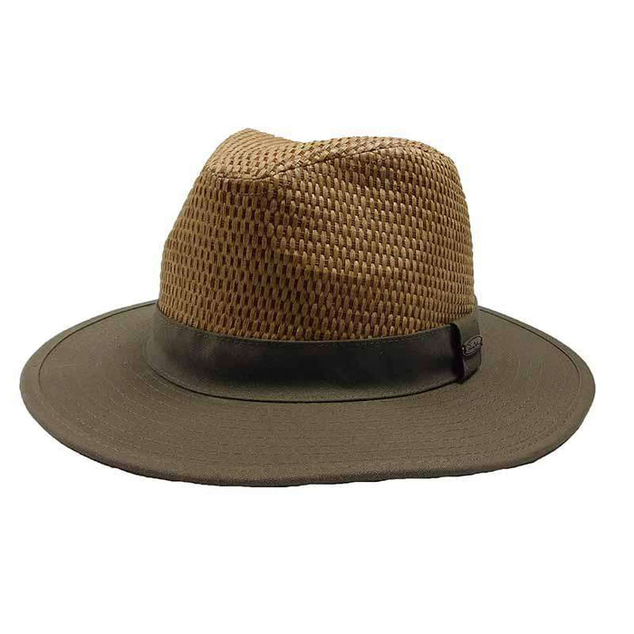 Straw Crown Cotton Brim Safari Hat - Panama Jack Summer Hats for Men ...