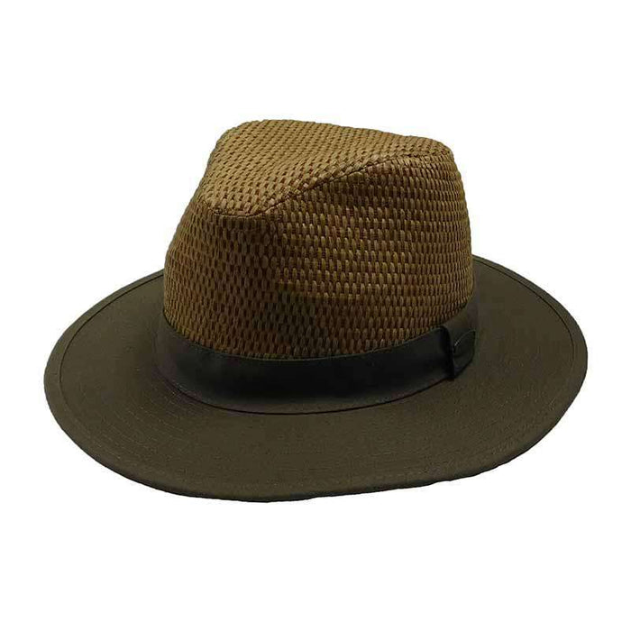 Straw Crown Cotton Brim Safari Hat - Panama Jack Summer Hats for Men ...