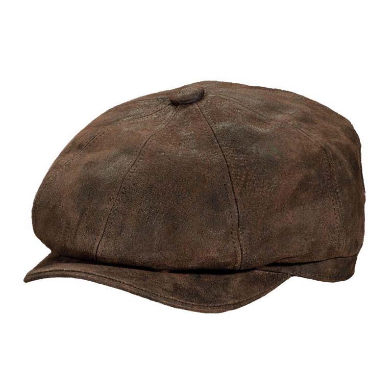 Voorkomen Continent Aardrijkskunde Edison Weathered Leather Newsboy Cap - Stetson Hat — SetarTrading Hats