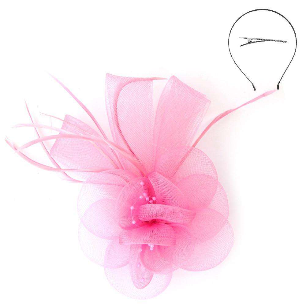 Small Mesh Fascinator with Feather Accent — SetarTrading Hats