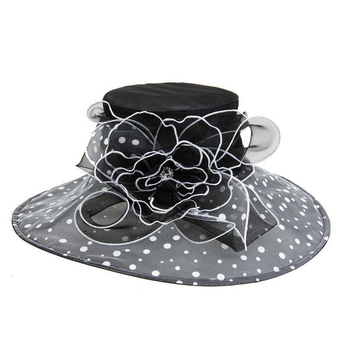 Polka Dot Brim Organza Hat Kentucky Derby Hat Collection