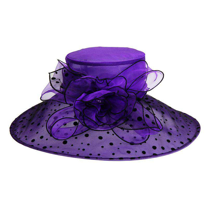 Polka Dot Brim Organza Hat Kentucky Derby Hat Collection