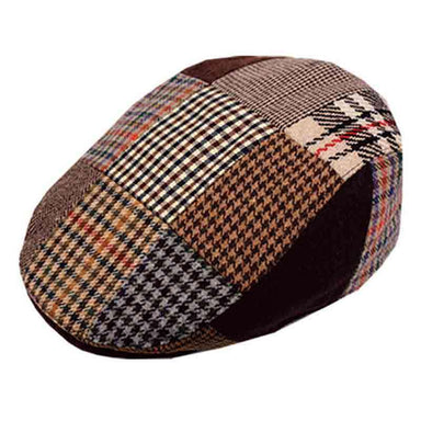 Patch Work Wool Flat Ivy Cap with Quilted Lining - Epoch Wool Hat, Flat Cap - SetarTrading Hats 