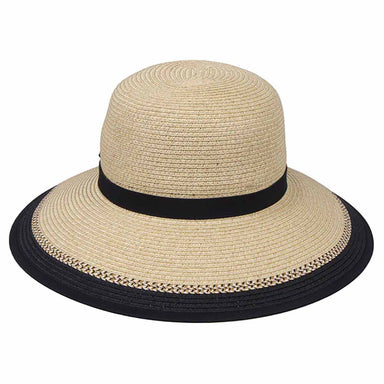 Karen Keith Tweed Straw Facesaver Hat with Ponytail Hole 