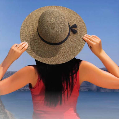Large Size Women's Hats: Big Brim Hat with Bow - Sun 'N' Sand Hats