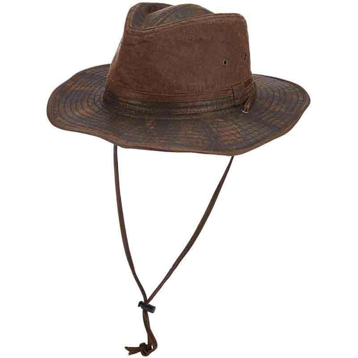 Distressed Cotton Outback Hats with Chin Cord by DPC — SetarTrading Hats