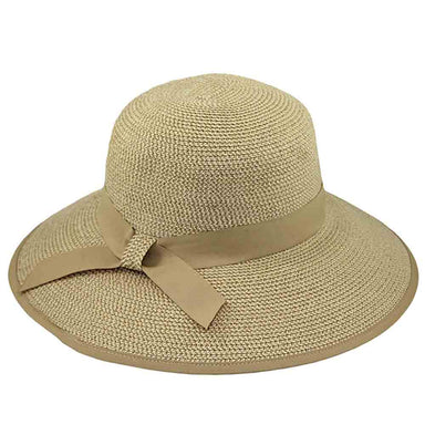 Elegant Wide Brim Straw Hat with Extra-Wide Brim - JSA Women's Hats