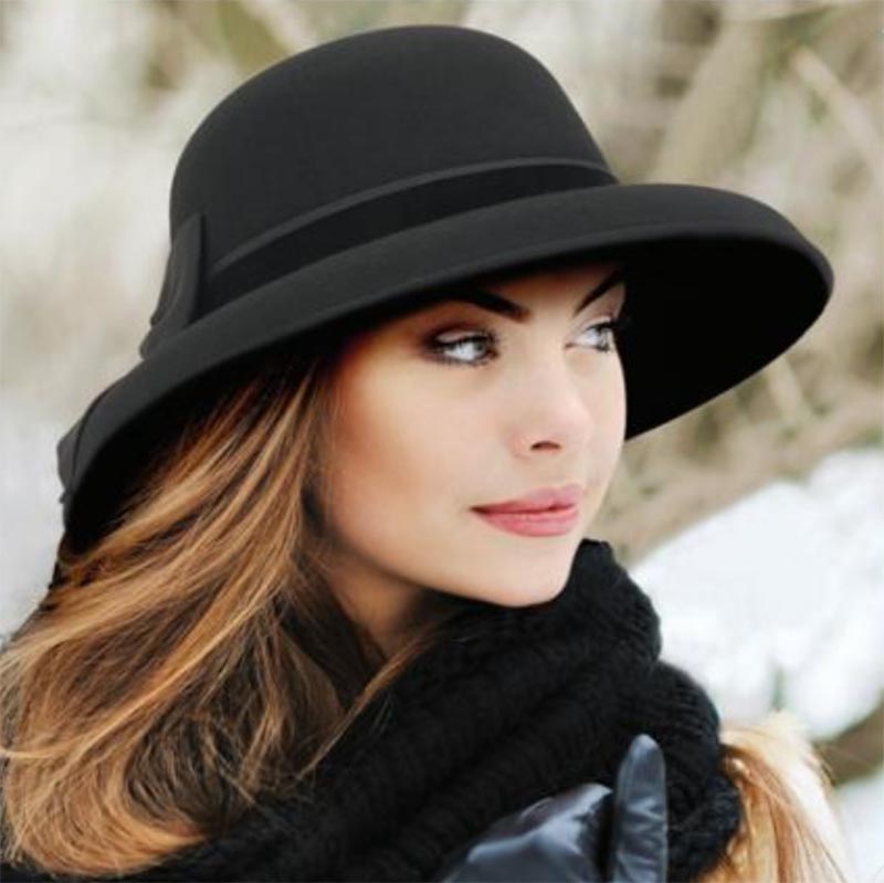 Tiffany Style Wool Felt Hat with Large Bow - Adora® Hats — SetarTrading ...
