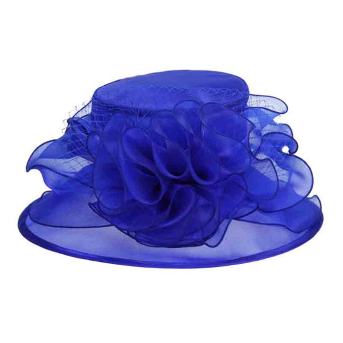 Floral Center Medium Brim Organza Hat - Something Special ...