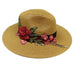 Rose Applique Summer Fedora by JSA, Safari Hat - SetarTrading Hats 