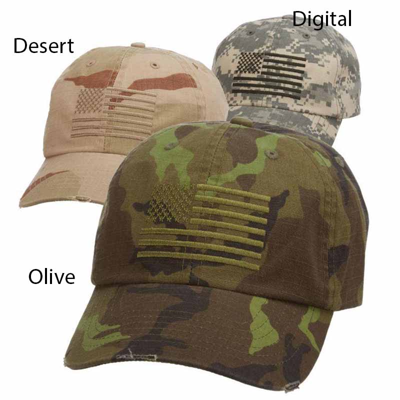 ga verder noedels Pak om te zetten Camo Cap with Embroidered USA Flag - DPC Global — SetarTrading Hats
