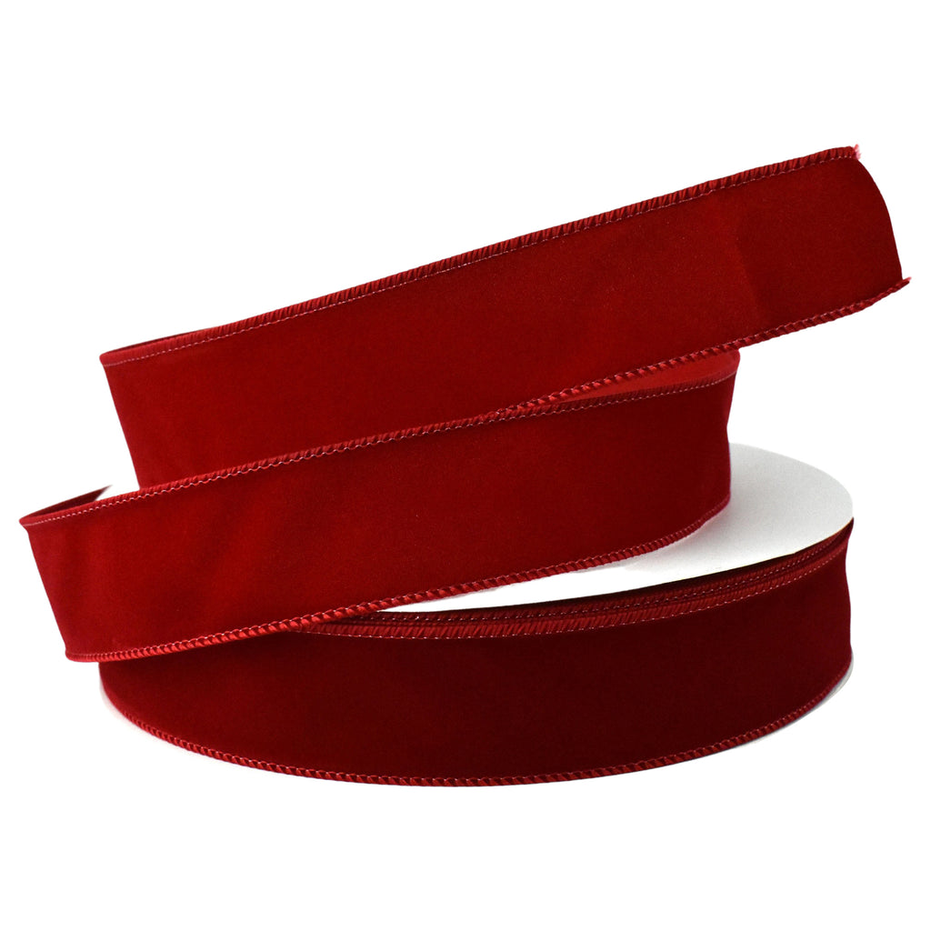25 Yards - 4” Wired Red Velvet Christmas Ribbon – foxwreathsupplies