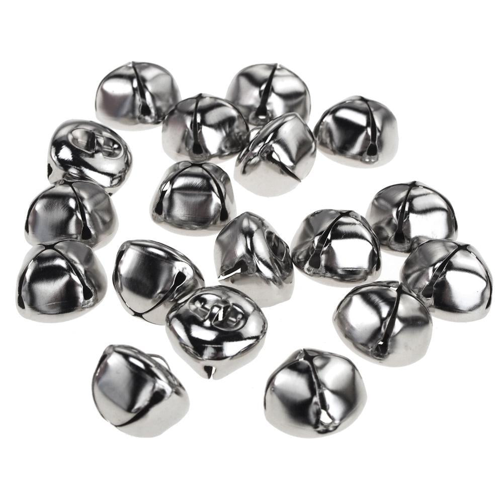 Homeford Mini Metal Jingle Bells, Silver, 3/8-Inch, 60-Piece