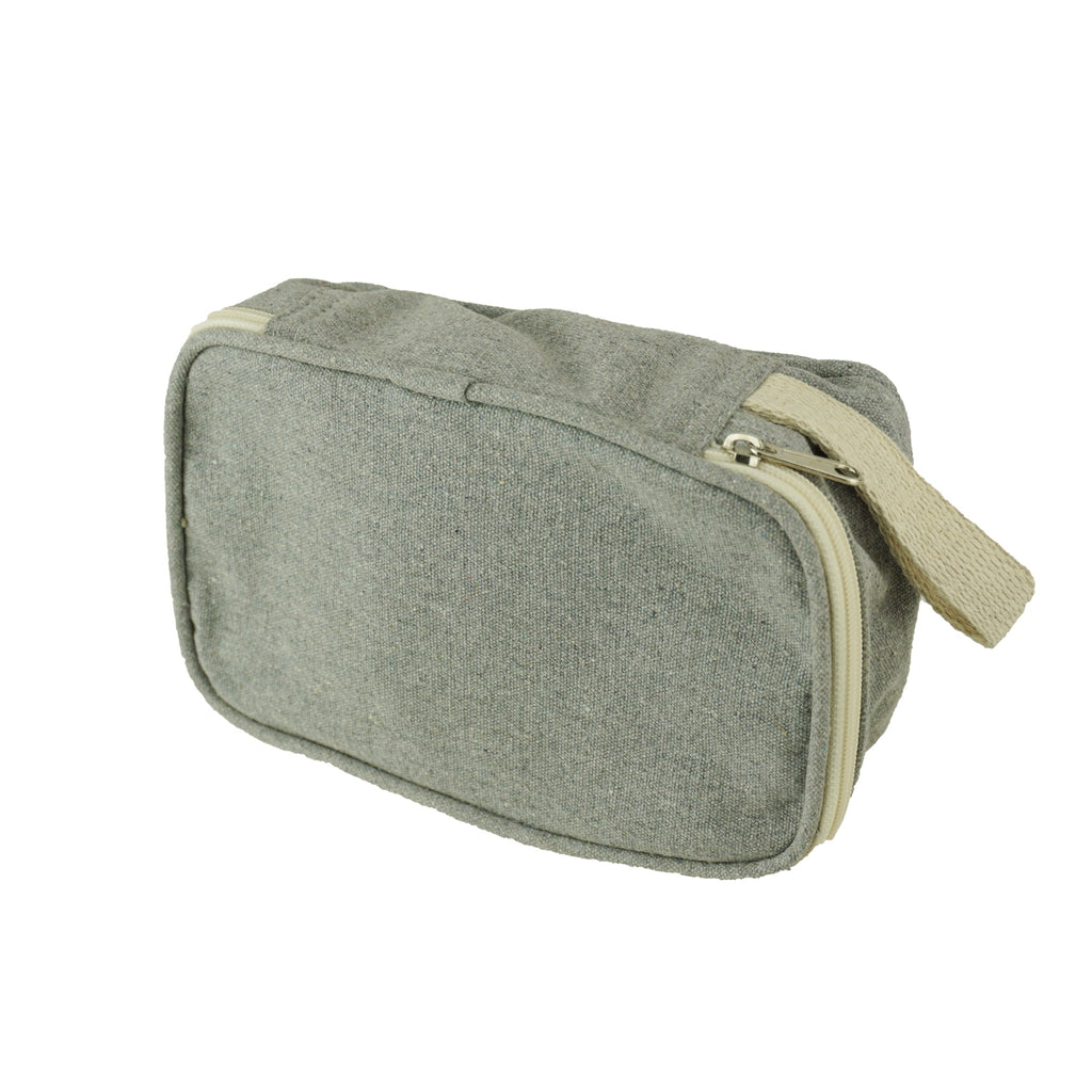 Canvas Zipper Pouch, 10-Inch Grey