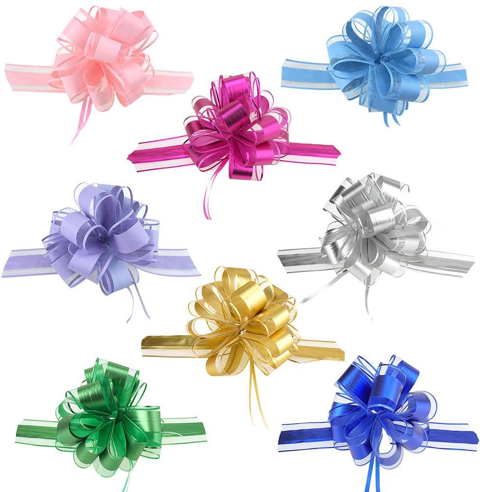 Snow Pull Bow Ribbon, 14 Loops, 1-1/4-Inch, 2-Count - Fuchsia 