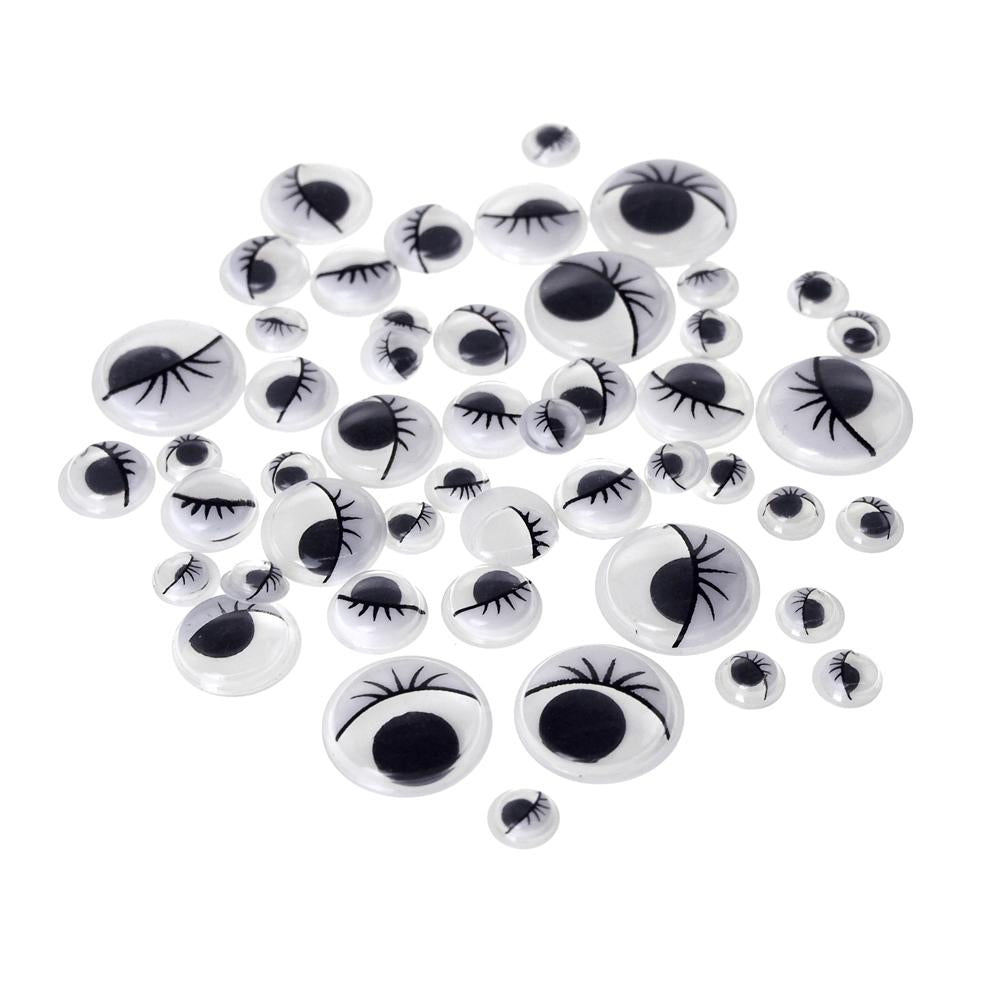 Small Googly Eyes Self Adhesive Sticker, Assorted Color, 1/2-Inch, 50-Count