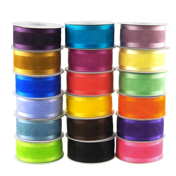  1.5 Plain Sheer Organza Nylon Ribbon 25 Yards - Moss