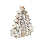 White-Watered Painted Wooden Puzzle Christmas Tree, 7-3/4-Inch