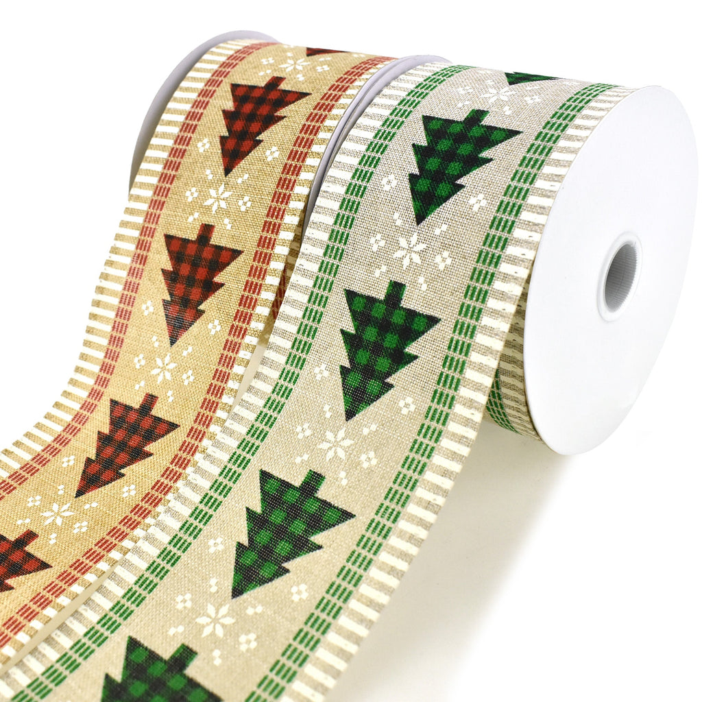 Christmas Plaid Wired Ribbon - ( 1-1/2 Inch