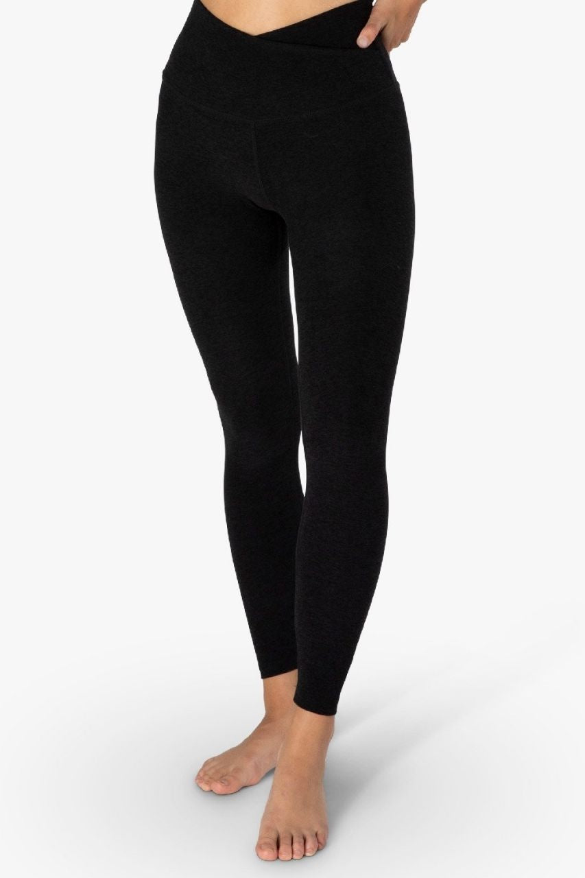 At Your Leisure High Waisted Midi Legging - Darkest Night