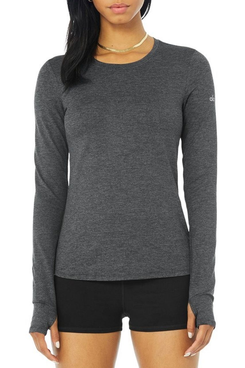 Finesse Long Sleeve Top - Dark Heather Grey