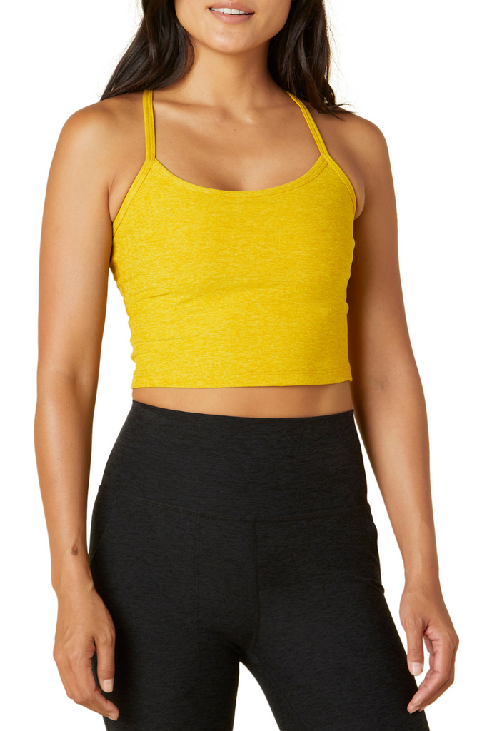 Beyond Yoga Spacedye Slim Racerback Crop Tank - Yellow Flower Heather