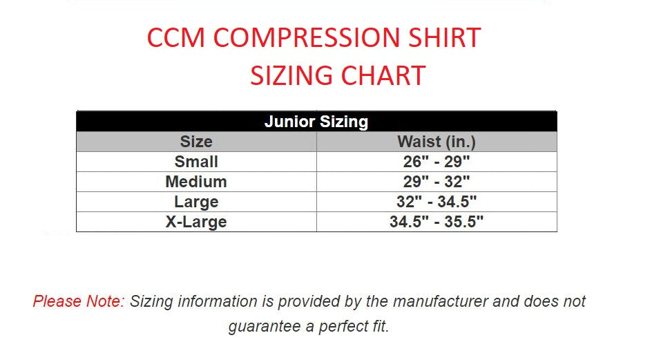 ccm nhl jersey size chart