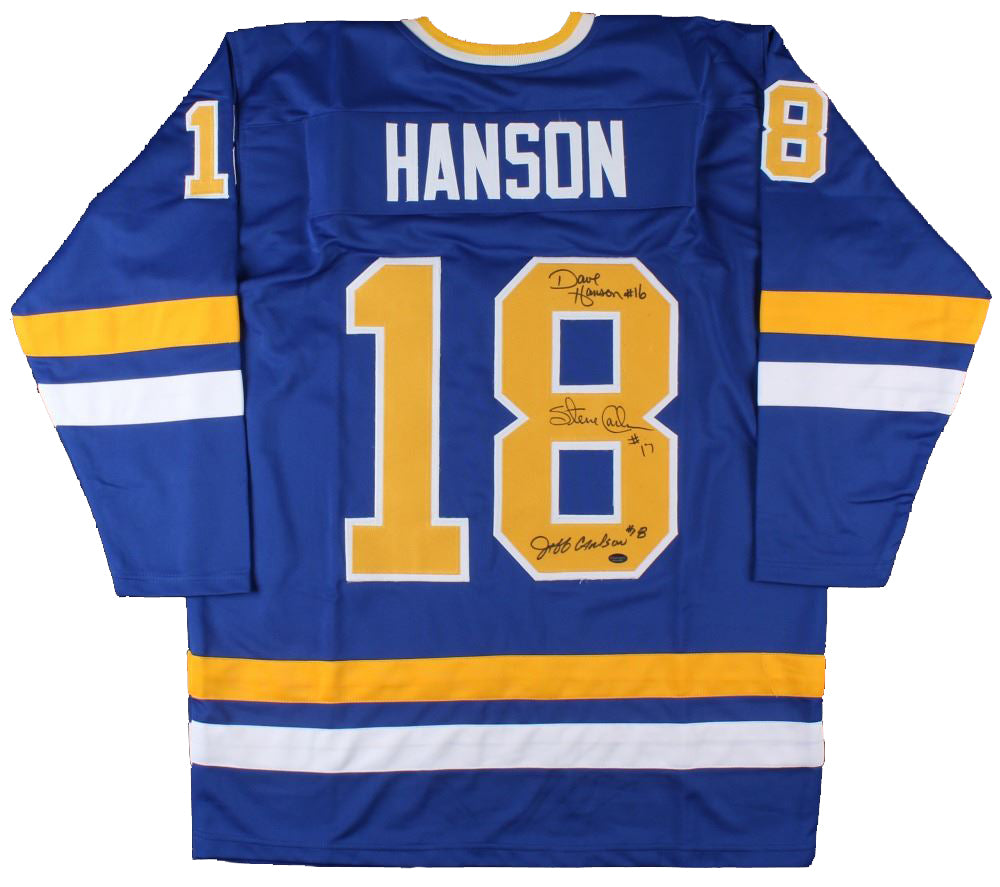 hanson brothers signed jersey